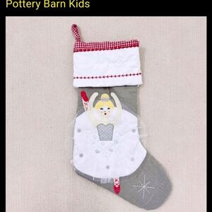 NEW Pottery Barn Ballerina Quilted Christmas Stocking PBK